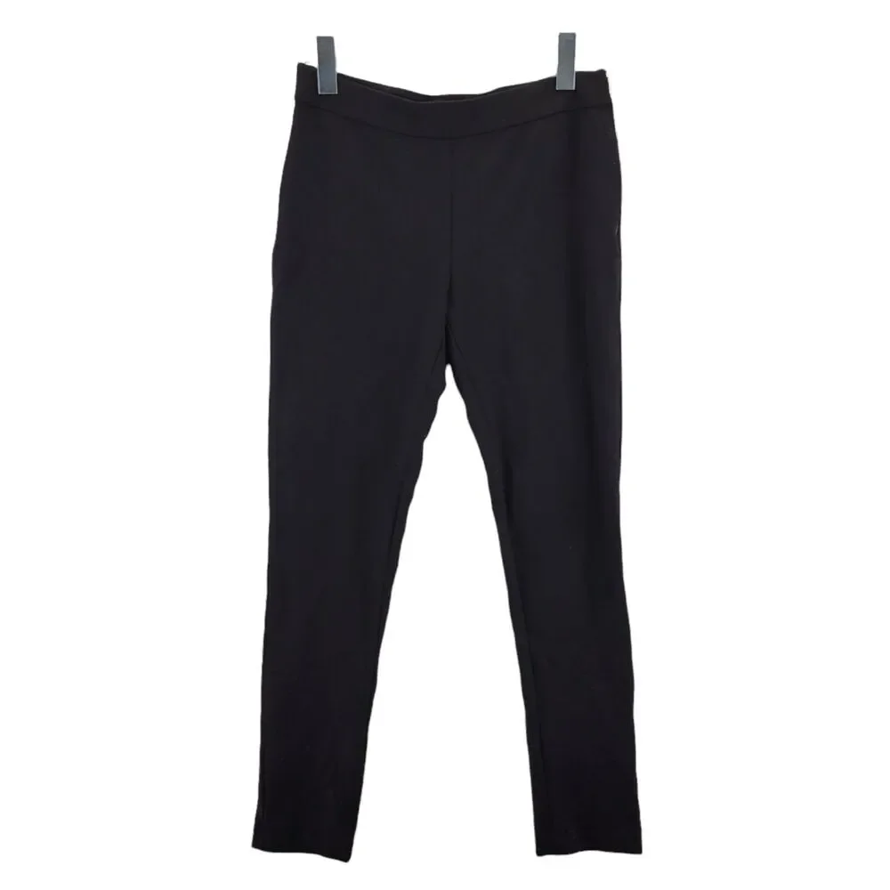 Kate Spade Women's Stretch‎ Cropped Black Dress Pants Size 4 Gold Logo Zipper